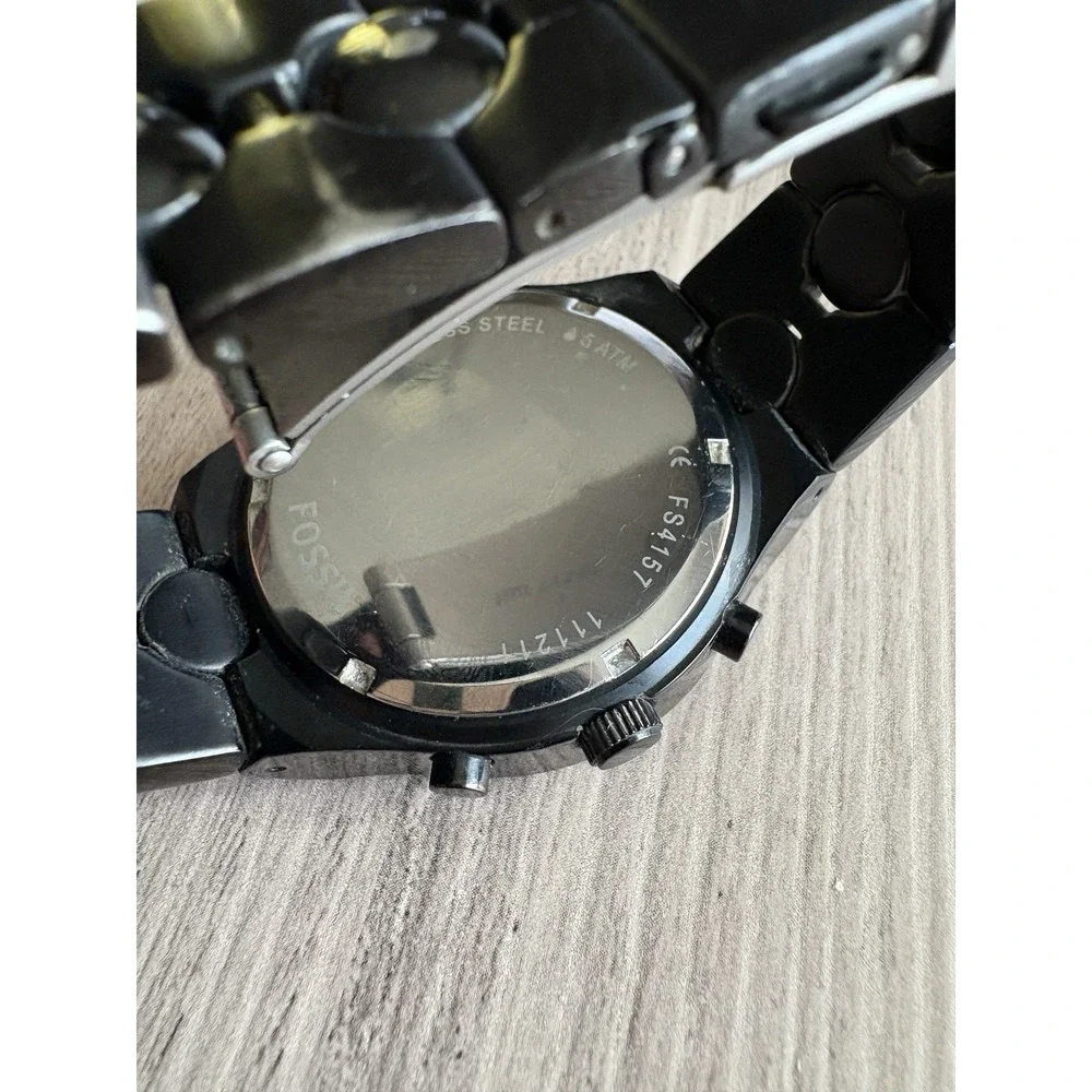 Fossil Chronograph men's quartz,battery & Analog dress blackout watch FS4157